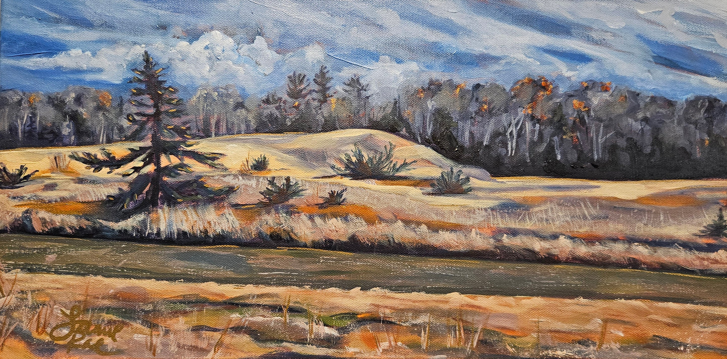 Tree Hunting 10x20 Acrylic Painting