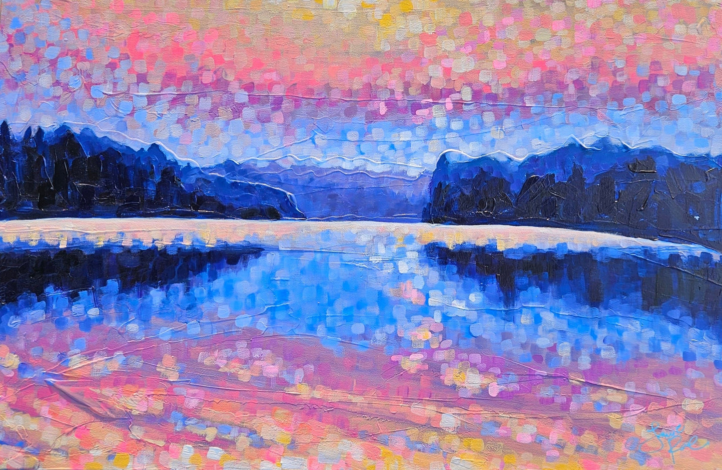 South Bay Sunset 24x36 Acrylic Painting