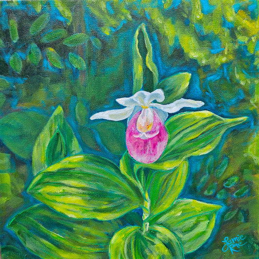 Dupay's Lady Slipper 8x10 Acrylic Painting