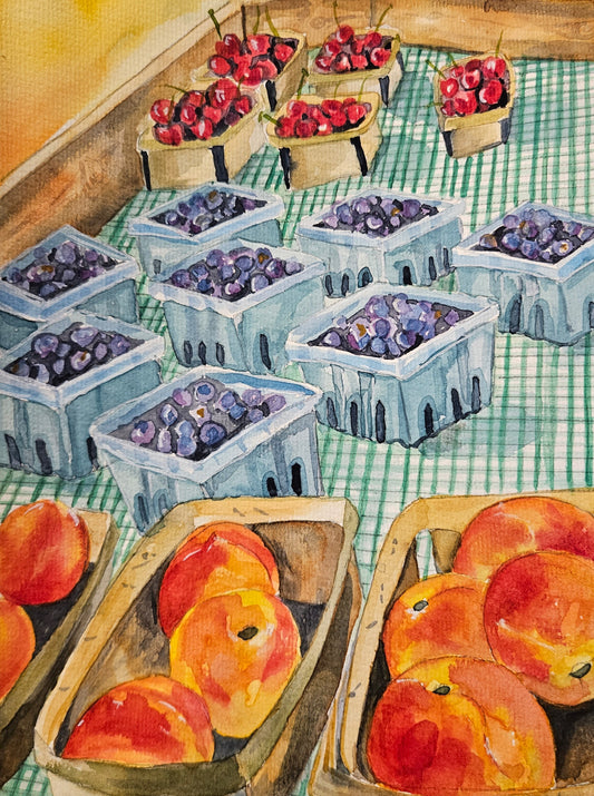 Farmstand Fresh 12x16 Watercolor Painting