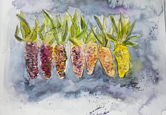 Gem Corn 8x10 Watercolor Painting