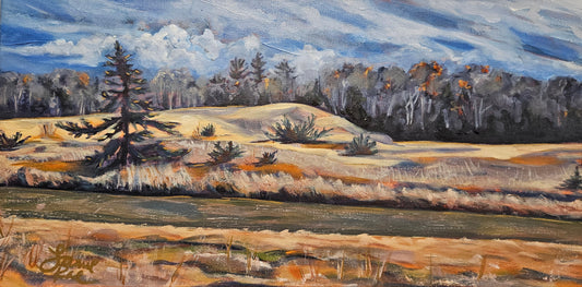 Tree Hunting 10x20 Acrylic Painting