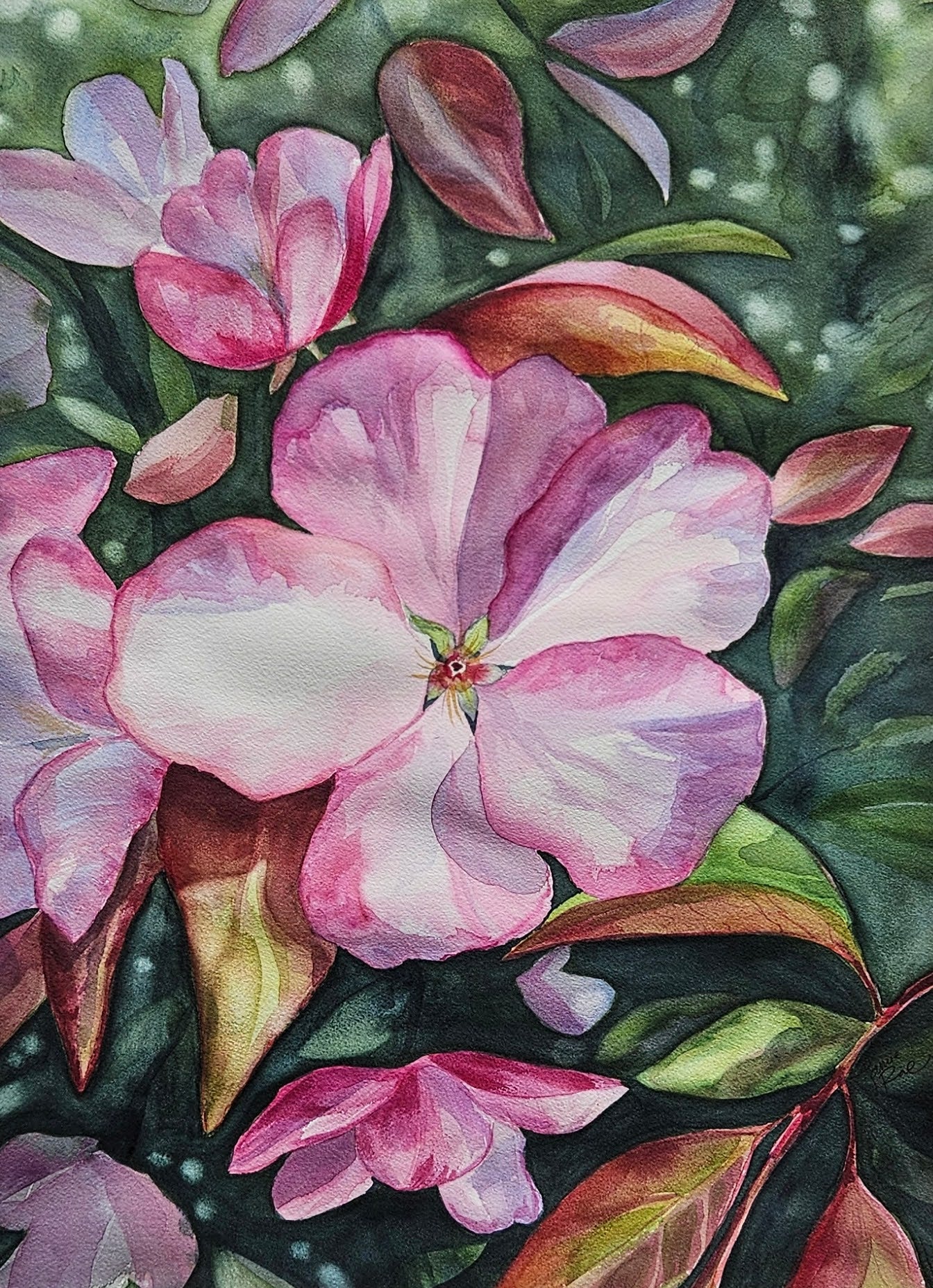 Flowering Crab Sparkle 18x24 Watercolor Painting