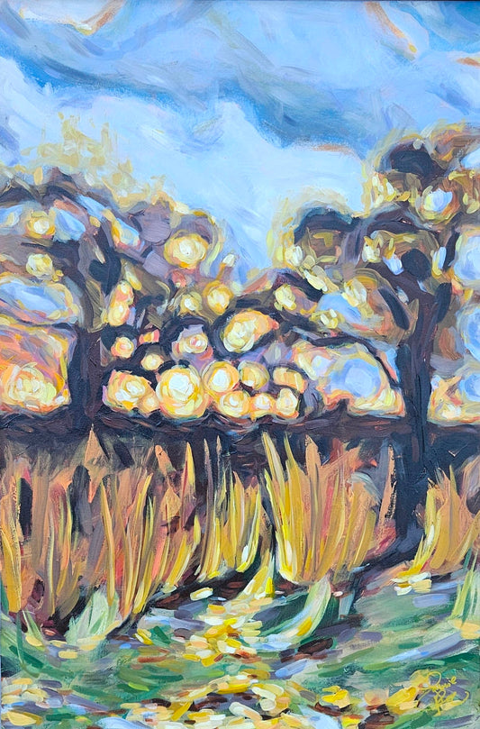 Yolky Sunset 24x36 Acrylic Painting
