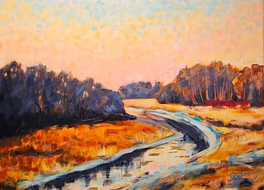 Why I Wake Early 18x24 Acrylic Painting