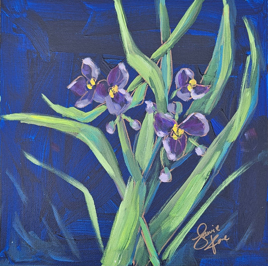 Spiderwort 12x12 Acrylic Painting