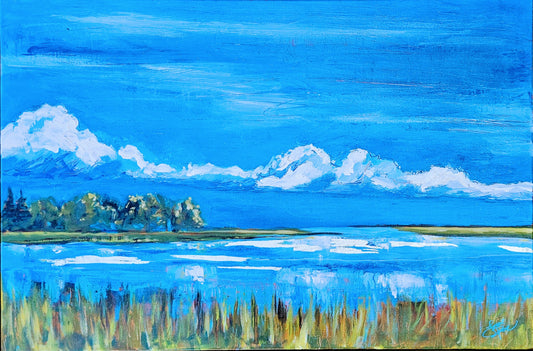Bluebird Day Over Vineland 24x36 Acrylic Painting