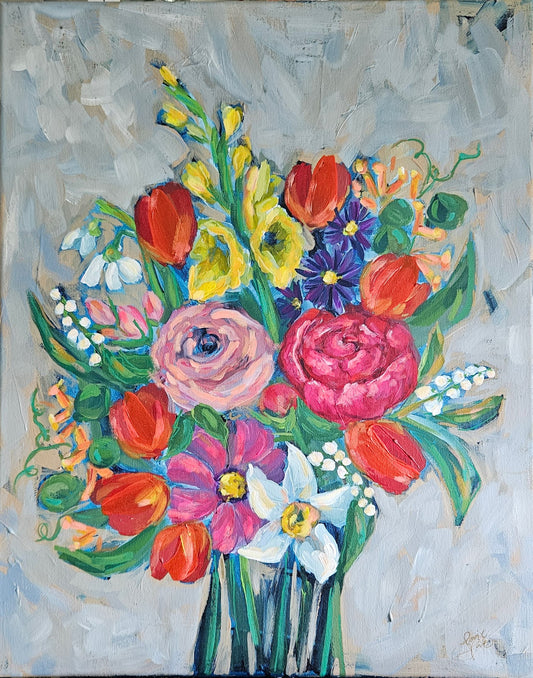 Debbie's 70th Birthday 16x20 Acrylic Painting