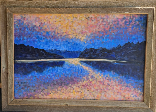 South Bay Sunset Glow 24x36 Acrylic Painting