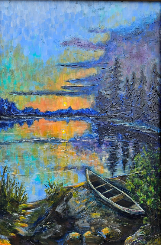 Boundary Waters Canoe 24x36 Acrylic Painting