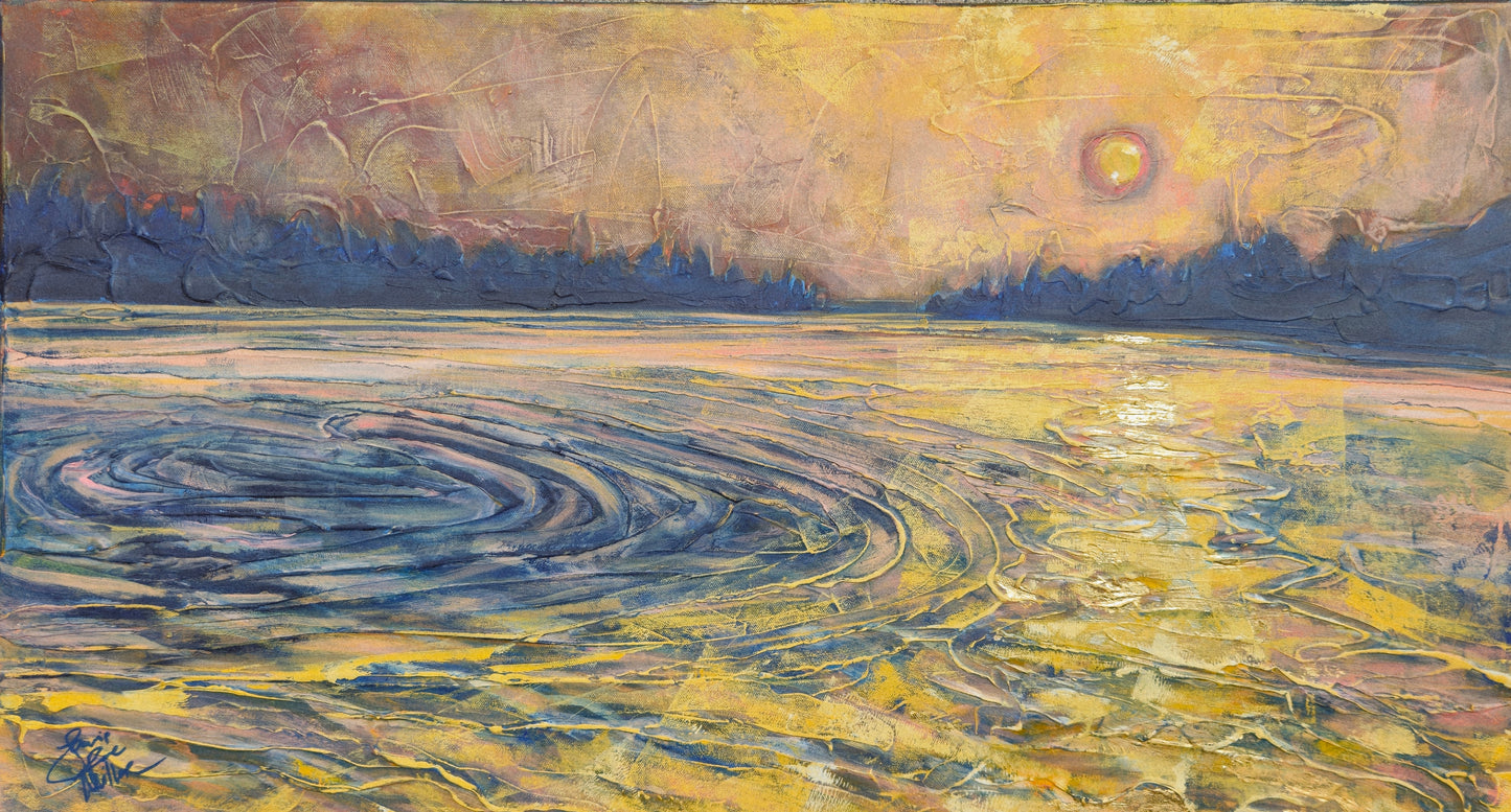 Smoke Glow 22x38 Acrylic Painting