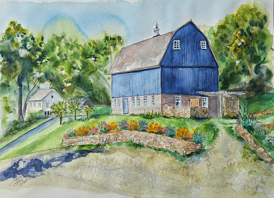 Calvary Blue at Lavender Bluff 18x24 Watercolor Painting