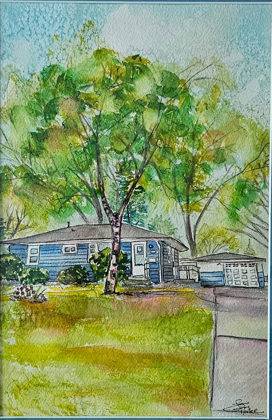 Dream House 11x14 Watercolor Painting