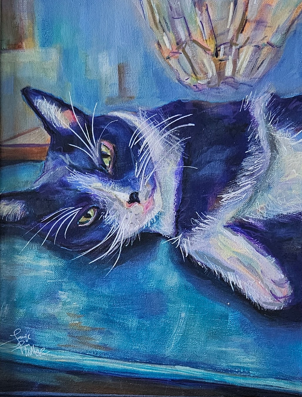 Bella - the Pretty Kitty 11x14 Acrylic Painting