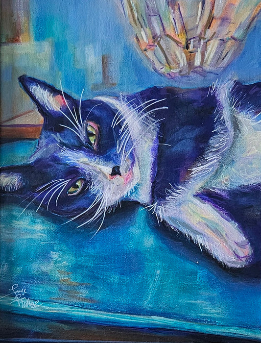 Bella - the Pretty Kitty 11x14 Acrylic Painting