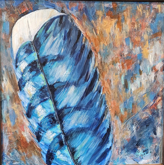 Jay & Copper 36x36 Acrylic Painting